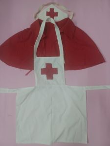 Kids Costumes to Hire - Nurse - red cape, apron, headpce = CHILD